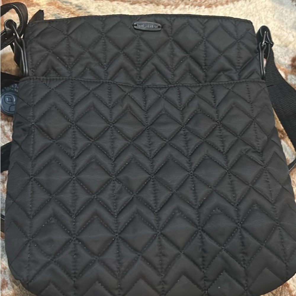 Pistil Black Quilted Crossbody Bag